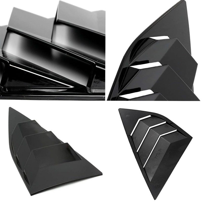 Car Rear Window Louvers, Gloss Black Rear Window Blinds Shutter
