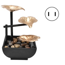 Desktop Flowing Water Ornament Tabletop Fountain for Home Office Feng Shui DecorationUS Plug 110V