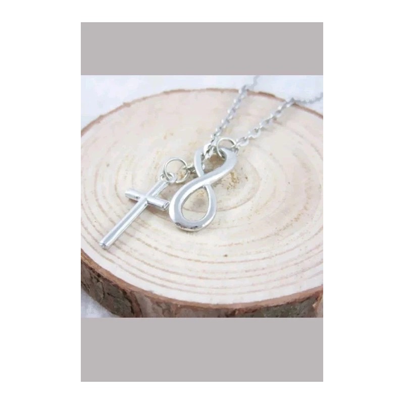 Unbranded INFINITY CROSS CHOKER NECKLACE