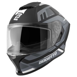 Bogotto Phantom Codex Fiberglass Helmet, Black/Grey/White, 2XL