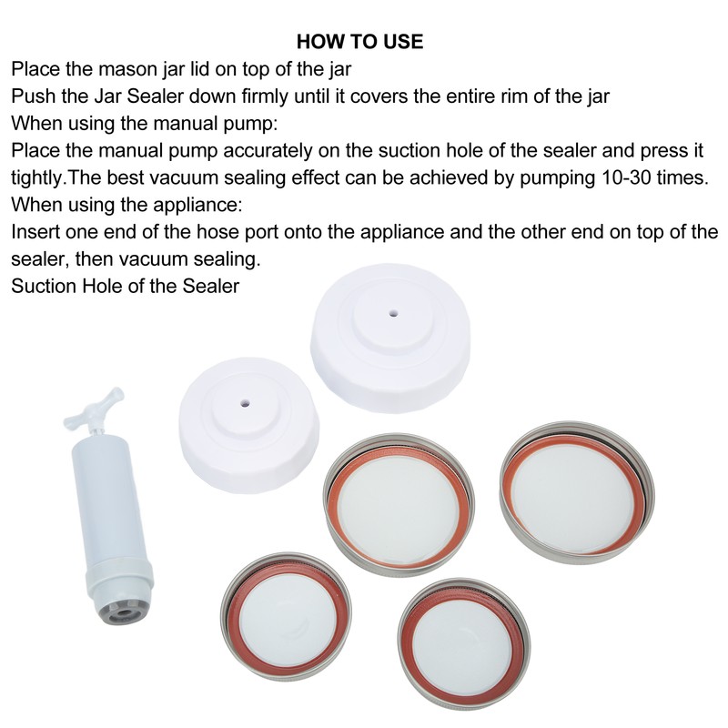 Mason Jar Vacuum Sealer Jar Vacuum Sealing Kit with Accessory