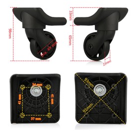 TarppedRock Replacement Luggage Wheels for Suitcases, Set of 2, Luggage Wheels Replacement Left & Right Spinner Wheels for Suitcase Travel Customs Case (TR149R - 2 Pcs)