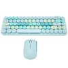 Keyboard Mouse Combo 2.4GHz Wireless Cute Retro 68 Round Keycaps