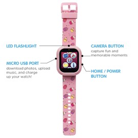 PlayZoom Kids Smartwatch with Bluetooth Headphone Set - Fun and Educational Smart Watch for Boys and Girls, Perfect Travel Toy and Learning Device, Girl Pink Cupcake