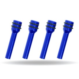 qboonpt 4 PCS Car Door Lock Knobs, Aluminum Alloy Inner Door Lock Pull Pins, Automotive Interior Front Rear Door Knob Cover, Universal for Most Cars, Trucks, SUVs, RVs (Blue)