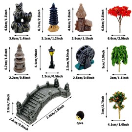 Cayway Mini Zen Miniature Garden Miniature Garden Decoration Miniature Garden Accessories Ornaments, Garden Grass Miniature Trees Model Making for DIY, Fairy Garden Decoration