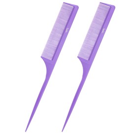 Rat Tail Comb Parting Comb：2Pcs Rat Tail Combs for Women，Fine Tooth Parting Tip Carbon Fiber Root Teasing Anti Static Tail Comb，Hair Combs for Styling（2Pcs Purple）