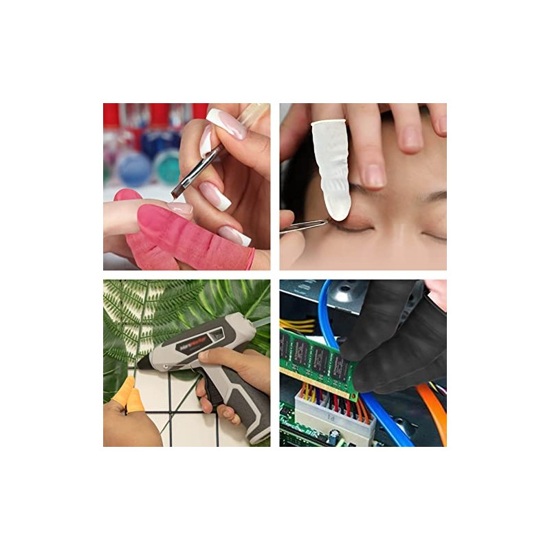 MELGO 200 Pcs Disposable Finger Protectors, Finger Cots, Latex Anti-Static
