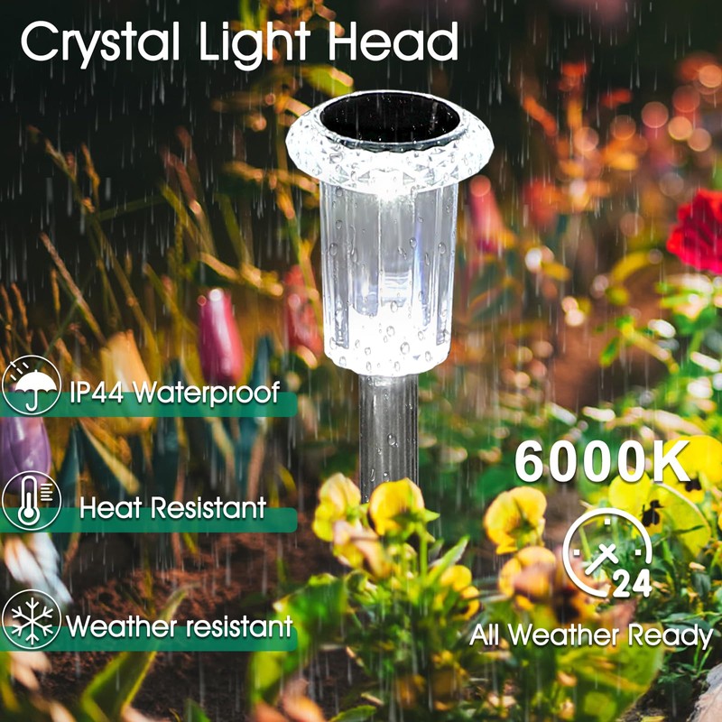 Eyrosa Solar Outdoor Lights, 10 Pack Waterproof Stainless Steel Solar