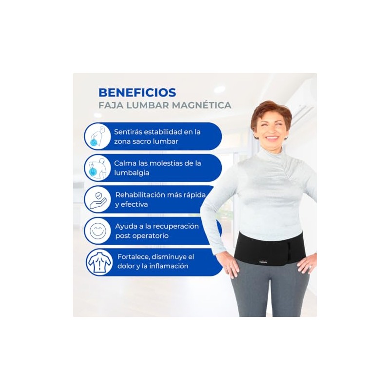 Faja Lumbar Magnética Magnaplus Desimflama y Aliviate del Dolor (Extra)