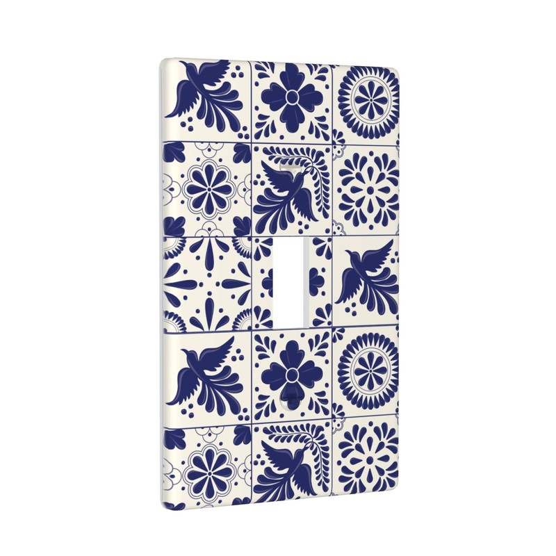 Mexican Talavera Tile Light Switch Cover 1-Gang,Single Toggle Decorative Switch