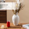 White Ceramic Vase for Pampas Grass, 9.2 Inch Wavy Textured