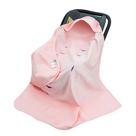 Swaddling Blanket, Baby Blanket for Baby Seat, Pram, Cuddly Blanket, 90 x 90 cm, Waffle Fabric, Universal Baby Blanket for Buggy, Car Seat (Single Layer Pink)