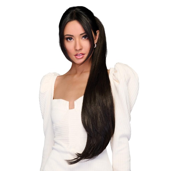 27" Super Long Straight Cinched Ponytail Color R10 Chestnut -