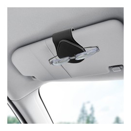 Sunglass Holders for Car Sun Visor,Magnetic Leather Eyeglass Hanger Clip for Car,Car Visor Accessories (Black)