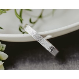 Scroll Texture Sterling Silver Cuff Bracelet
