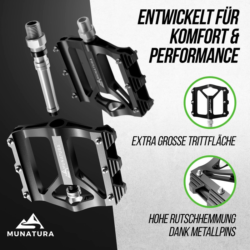 MUNATURA Bicycle Pedals Mountain Bike - Robust MTB Pedals Ensure