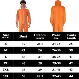 Men's Adult Vector Costume Cosplay 2-piece Orange Costumes Jacket Trousers Hoodie Sportswear Suit Fashion Sportswear Suit (costume Wig, M)