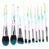 Healeved 10pcs Diamond Handle Foundation Brush Kit Makeup Kit Eye