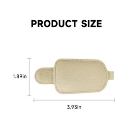 Couslcd Sunglass Holder for Car Visor, Magnetic Leather Car Glasses Eyeglass Clip, Ticket Card Clip Sunglasses Mount, Universal Auto Interior Accessories for SUV Truck Sedan (Beige)