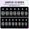 CyyaPeaap Extra Short Coffin Nail Tips, 240Pcs Double-Sided Matte Soft