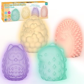 NYOBABE Sensory Toys for Autism,4 Textures 7 Colors Animal Sensory Lights,Night Light for Kids,Sensory Toys for Babies,Light Up Autism Toys,Xmas Birthday Easter Gifts for Toddler Boys and Girls