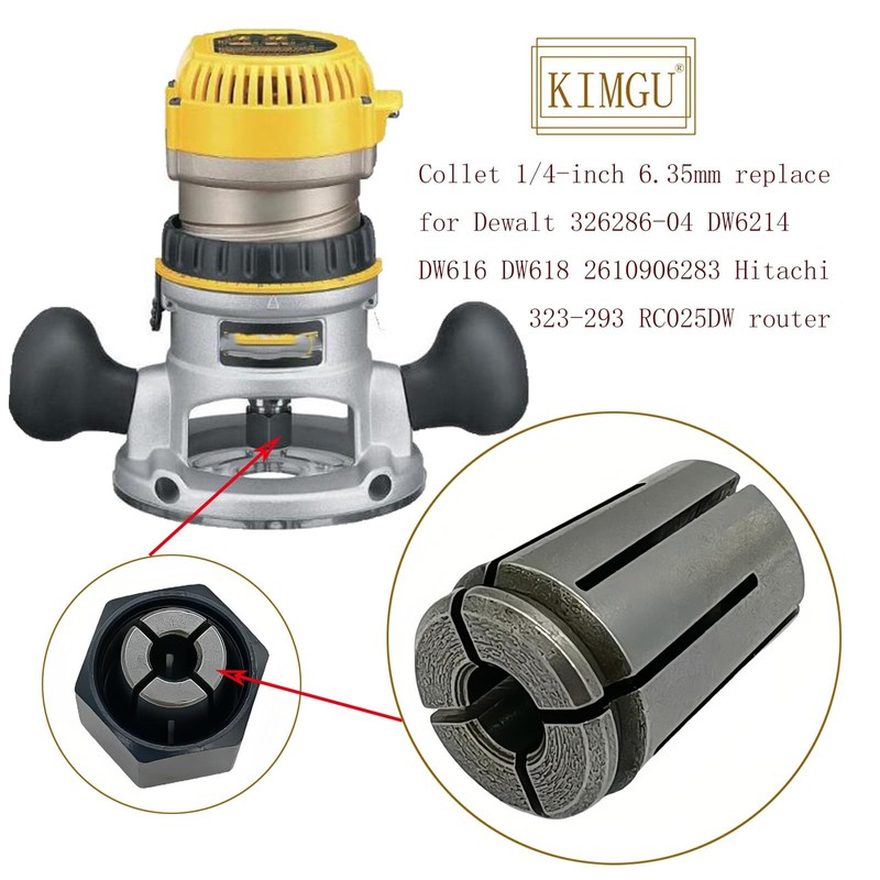 326286-04 Collet Chuck 1/4-inch 6.35mm Replace for Dewalt DW6214 DW616