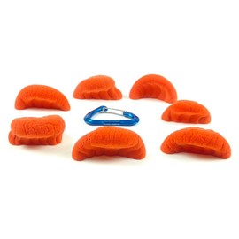 Atomik Rock Climbing Holds Set of 7 Bolt-On Dripstone Mini Jugs in Orange