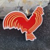 Moonlight Jade STKR049 Roosters Lover | Psychedelic Rooster Red Yellow