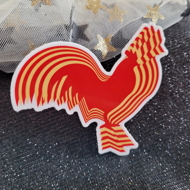 Moonlight Jade STKR049 Roosters Lover | Psychedelic Rooster Red Yellow