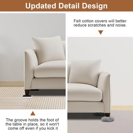 NIUXX Furniture Sliders for Heavy Furniture Transport, 8 Chair Glides, 4 Cotton Covers and 1 Crowbar to Protect Hardwood Floors and Carpets, Sliding Pads with Grooves for Sofa Bed Desk