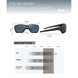 SOL PRO Polarized Riding Sunglasses Foam Padded Wraparound Fit Men Women Motorcycle Driving Running Cycling Fishing (Grey-Smoke)