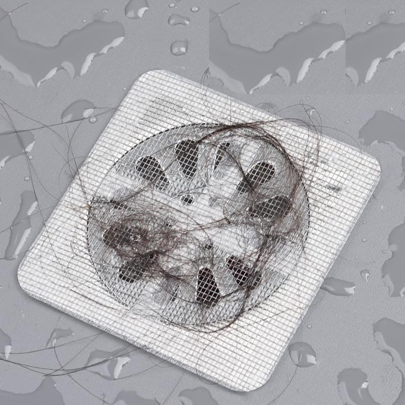 24pcs Disposable Shower Drain Cover 4"x4" Mesh Stickers, Anti-Clog Filter,