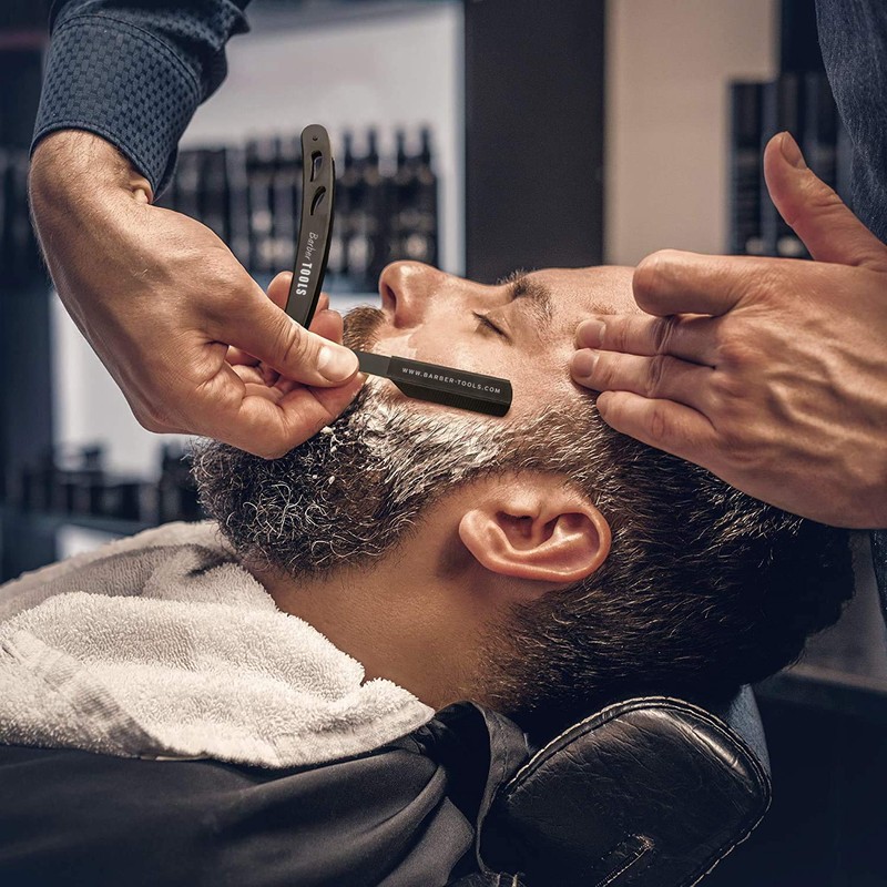 BARBER TOOLS â® Rasiermesser mit Box und 5 Rasierklingen +