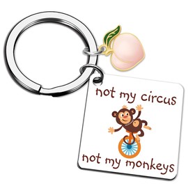 QUIHUD Funny Cowoker gift Useful White Elephant keychain Gag Female Office Cowoker Not My Circus Not My Monkeys keychain Retirement Gift 2025