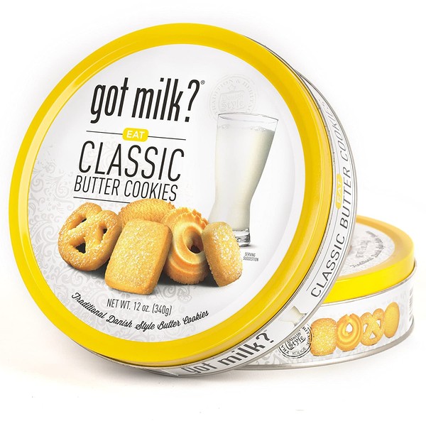 Got Milk? Traditional Danish Style Butter Cookies in 12 Oz. Gift Tin