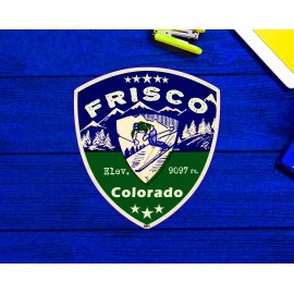Frisco Colorado Skiing Ski Mountains Skier Sticker 3.25"