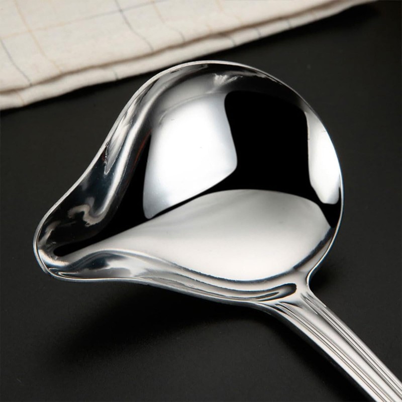 Generic Ladle Spoon, Silver, 1 pc, Stainless Steel, Classic, 7.87