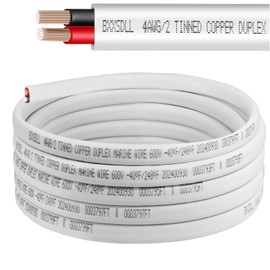 4 Gauge Duplex Marine Wire 4/2 Tinned Copper Electrical Cable Waterproof OFC Oxygen Free Copper Wire for Boat, RV, Camper, Trailer, Solar Outdoors (4 AWG, 20FT)