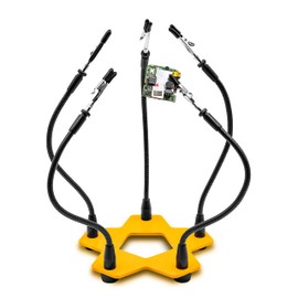 KOTTO Third Hand Professional Soldering Stand Tool PCB Holder Five Arms Helping Hands Crafts Jewelry Hobby Workshop Helping Station Non-Slip Steel Weighted Base for PCB Electronics Wires