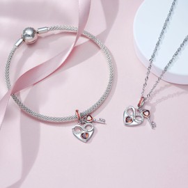 PHRUKAR 925 Sterling Silver Infinity January Birthstone Charm for Charm Bracelet Love Heart Dangle Charm for Bracelet and Necklace, Birthday Mother's day Christmas Jewelry Gifts for Women