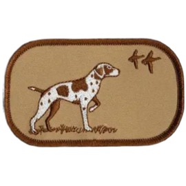 ThatsRad Fishing Sew On Patch Hunting Duck Fly Fisherman Deer Outdoors (Embroidered Pointer Dog)