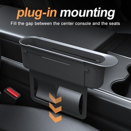 CYDZSW - Paquete de 2 rellenos para asientos de coche, insertos laterales para asientos de coche, protector organizador entre asientos y consolas, para evitar que las cosas se caigan, color negro