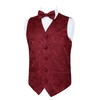 Alizeal Boys Classic Paisley Bow Tie and Suit Vest Set,
