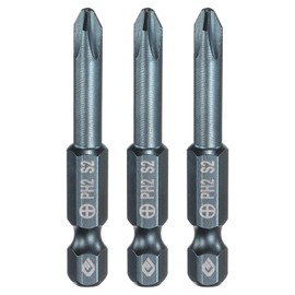 HARFINGTON 3pcs #2 Phillips Screwdriver Bit PH2 1/4" Hex Shank 2" (50mm) Long 0.2" Rod Magnetic Cross Head Drill Bits S2 Steel Industrial Screw Driver Bit for Electric Power Tools, Blue