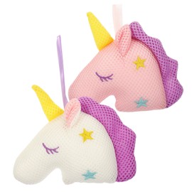 Mobestech 2pcs Unicorn Bath Loofah Shower Kids Sponge for Bath Shower Wash For Girls Kids Shower Pouf Cute Bath Pouf Beauty Sponges Body Wash for Bubble Net Exfoliating Brush Mesh