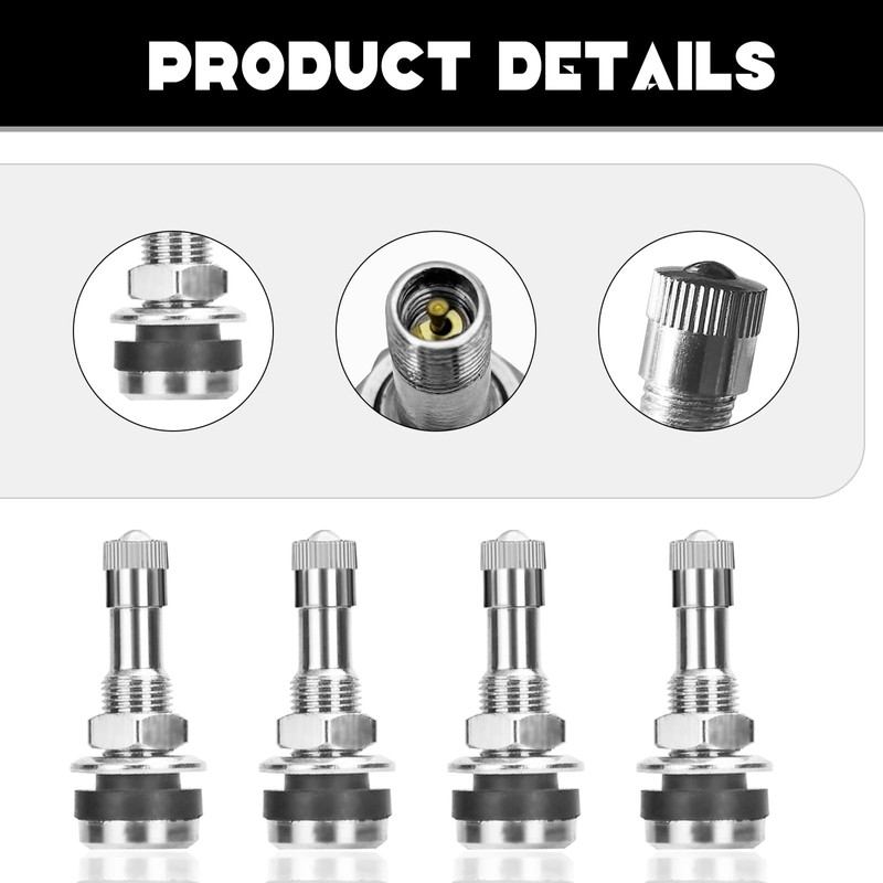 NTNEV 4 Pieces TR416 Metal Valve Stems, Tire Valve Stems