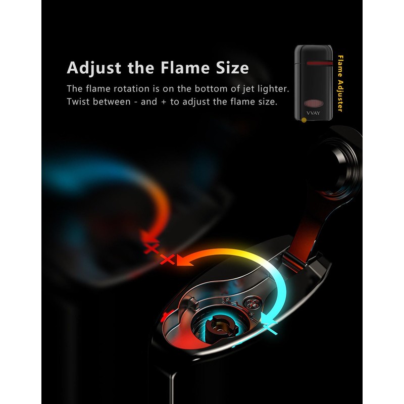 VVAY Jet Lighter, 3 Flame - Butane Refillable (Butane Gas