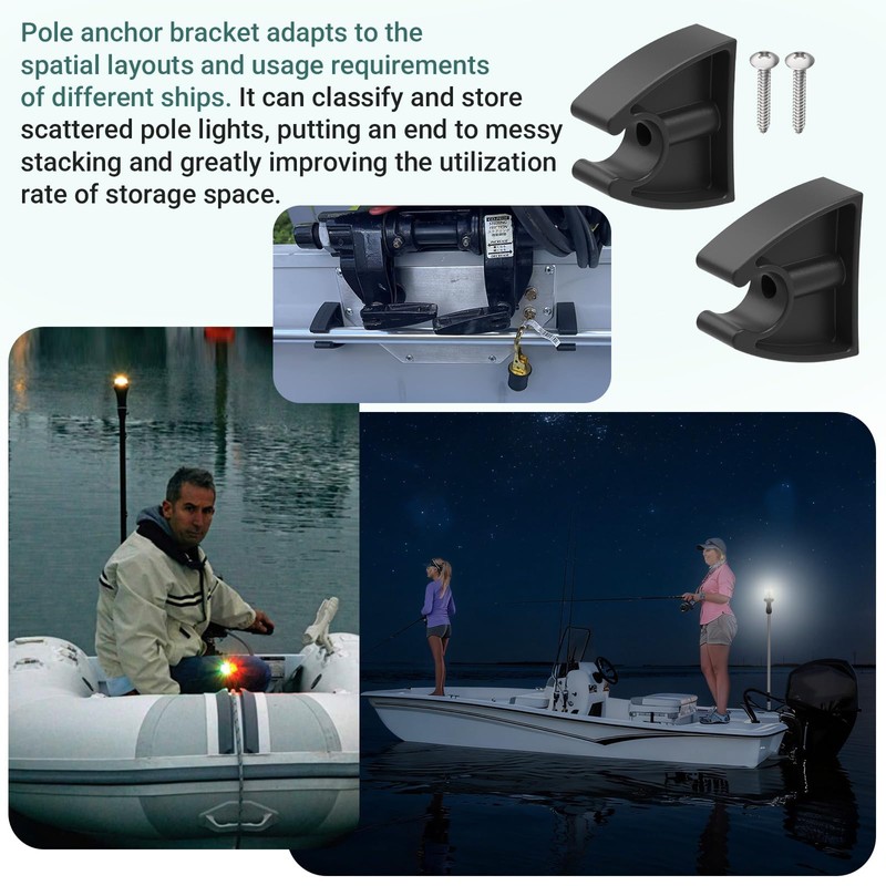 Sxkxm Pole Light Storage Clips, 3/4 Inch Boat Pole Storage
