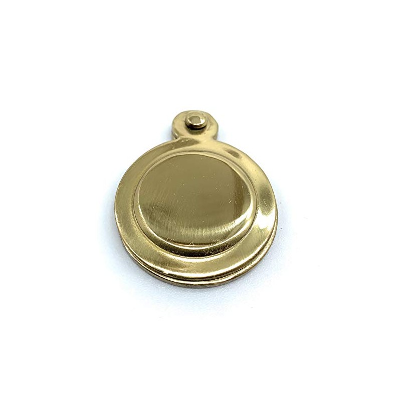 Polished Brass Round Keyhole Cover Escutcheon with Screws (2, Brass)